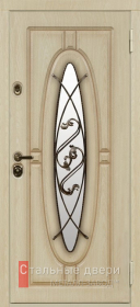 Стальная дверь Дверь с стеклом №21 с отделкой МДФ ПВХ